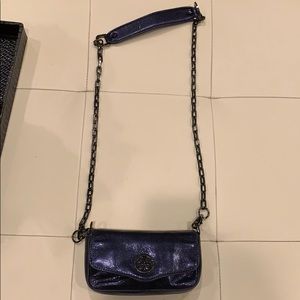Tory Burch Navy iridescent evening bag